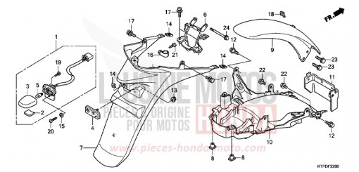 GARDE-BOUE ARRIERE SH125B de 2011
